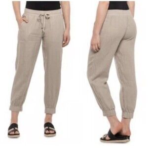 Cloth & Stone For Anthropologie Jogger Pants Womens Small Tencel Tan Sand Comfy